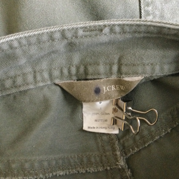 Vintage J. Crew Army Green Inverted Pleat A-line Skirt - Sz 6 - Picture 9 of 11